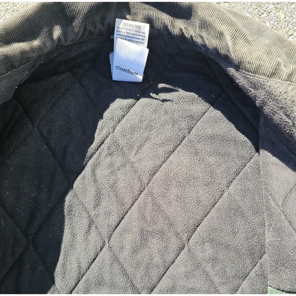 VINTAGE Carhartt Jacket Men Green Santa Fe J14 SPC Sun Faded Distressed Spruce - Picture 11 of 11